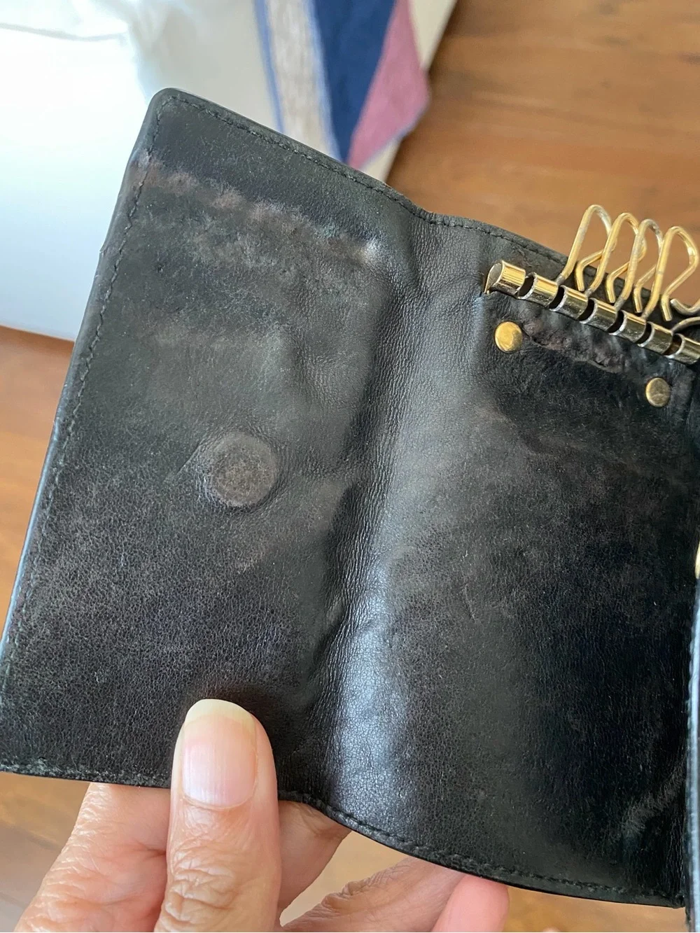 Bottega Veneta Black Intrecciato Leather Key Case Holder